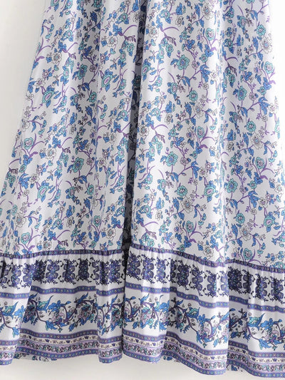 Robe boho bleu vintage