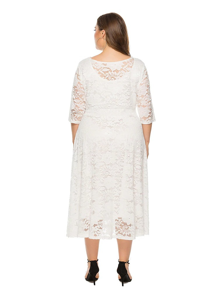 Robe Blanche Bohème Grande Taille