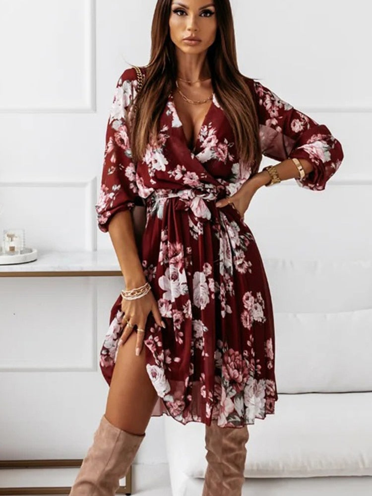 Robe Bohème Fleurie Courte