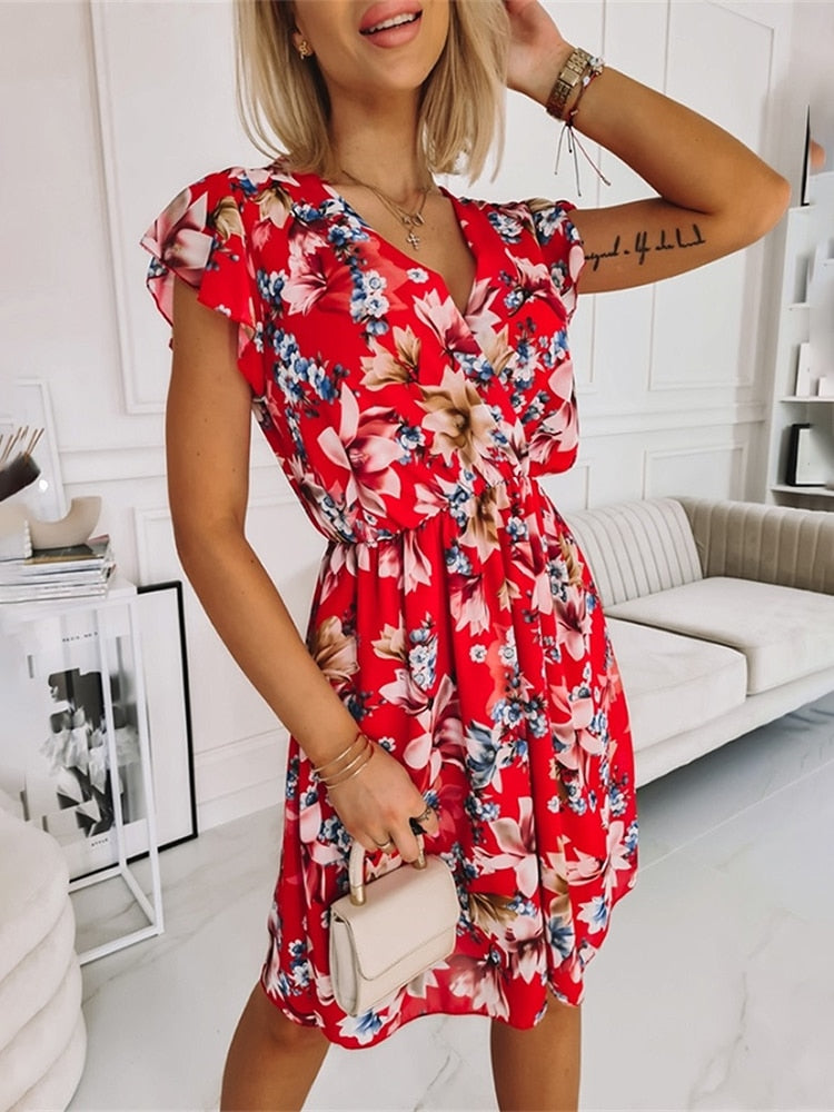 Robe Bohème Fleurie Courte