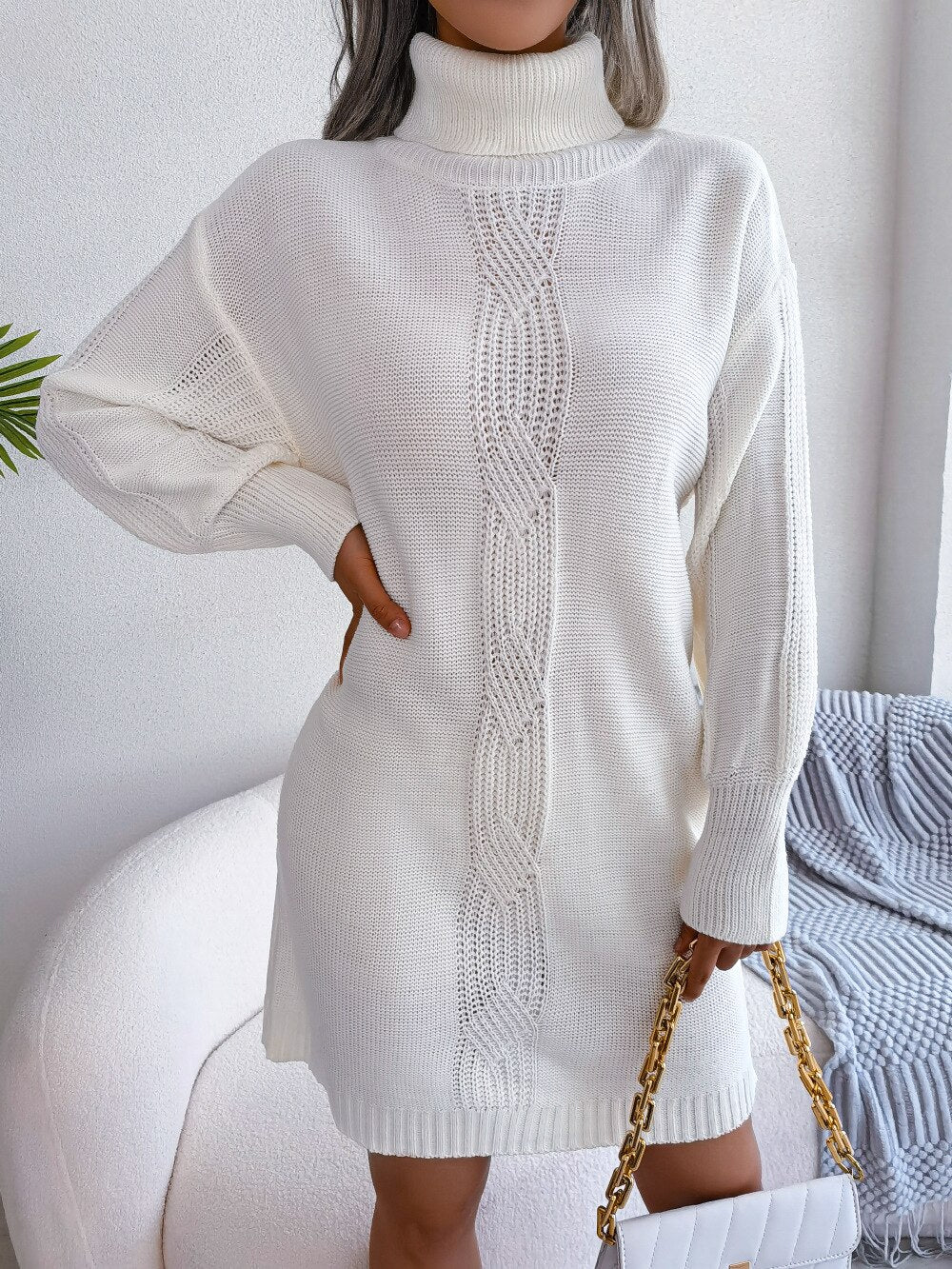 Robe pull brodée bohème