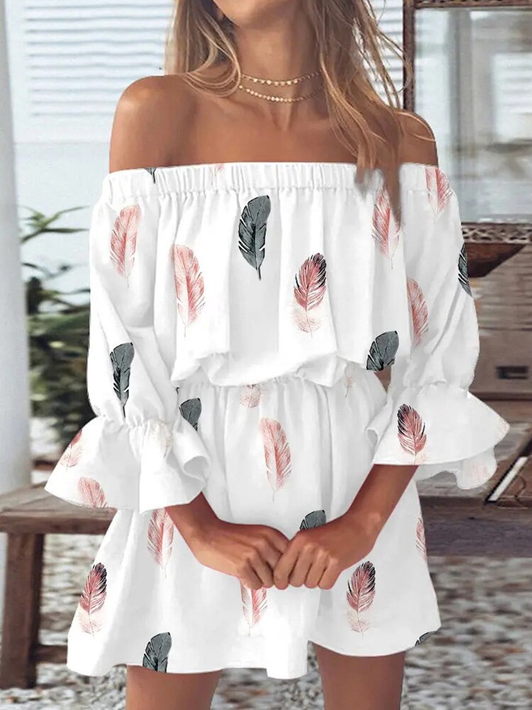 Robe boheme blanche fleurie