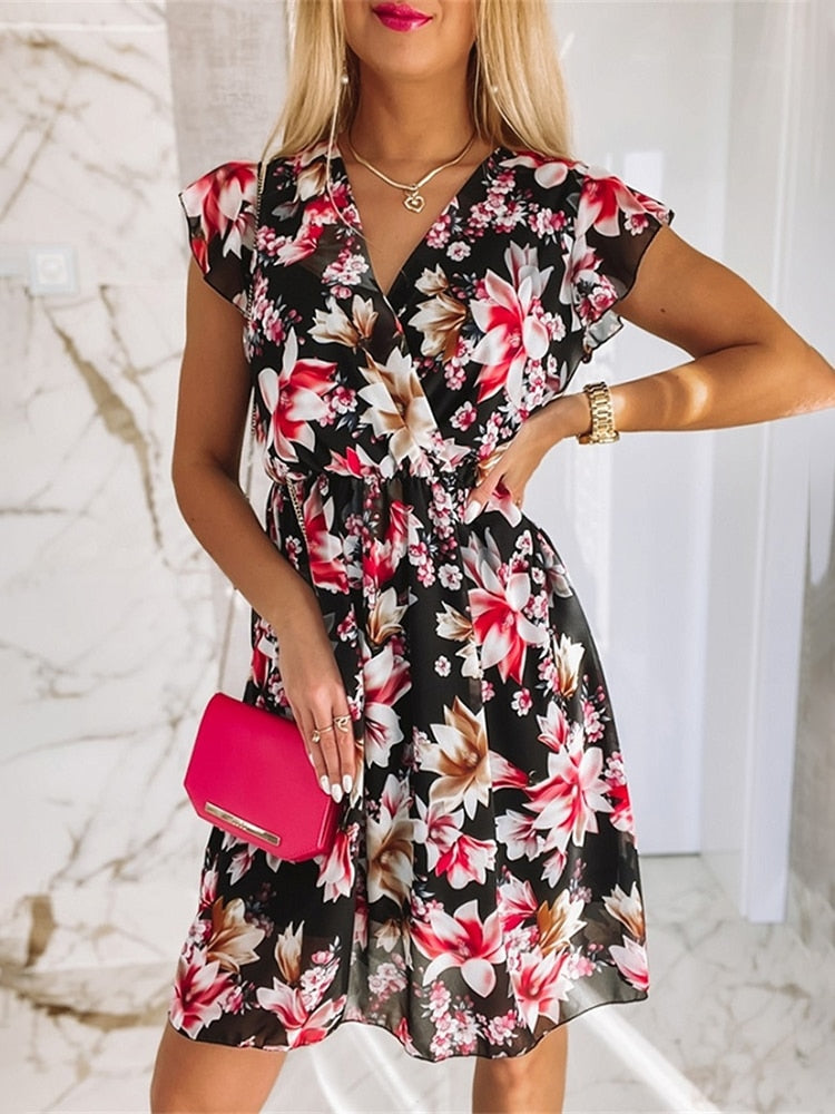 Robe Bohème Fleurie Courte