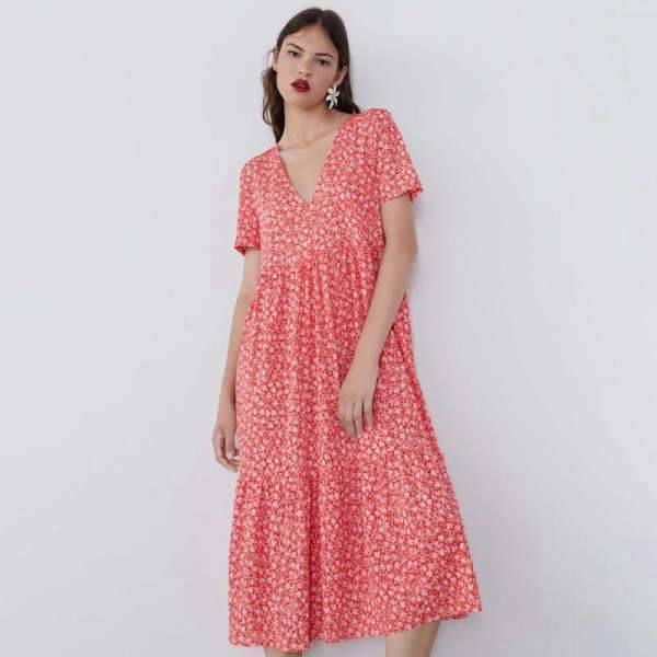 Bohème Chic Robe Hippie Chic - Rouge / S