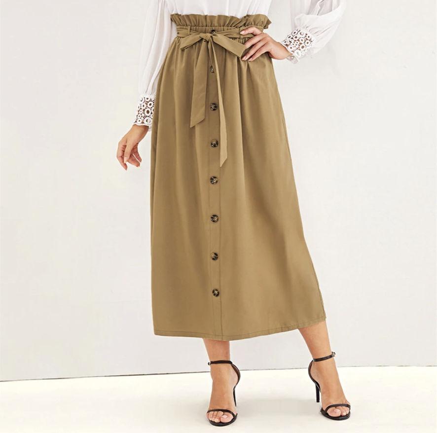 Jupe Bohème Chic Longue - Camel / XS