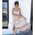Longue Robe Blanche Boheme - Rose / S