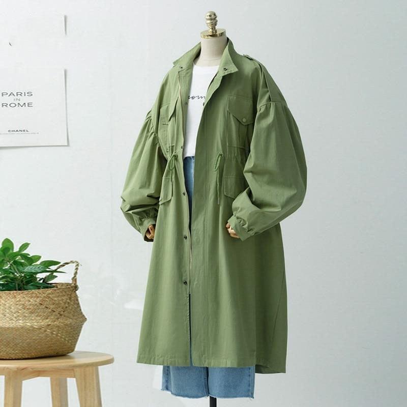 Manteau Long Bohème Kaki