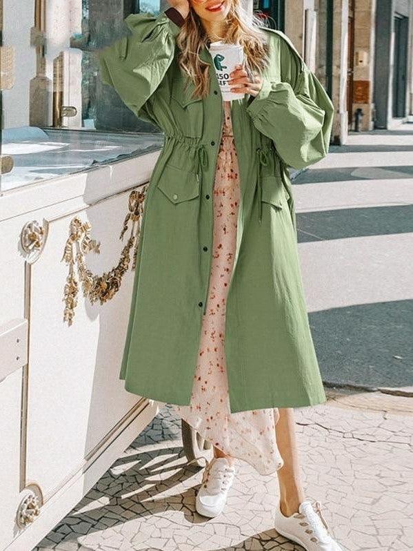 Manteau Long Bohème Kaki