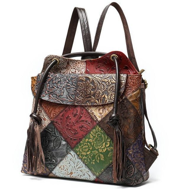 Sac à Dos Bohème <br/>Cuir Ethnique