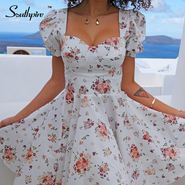 Robe courte bohème fleur