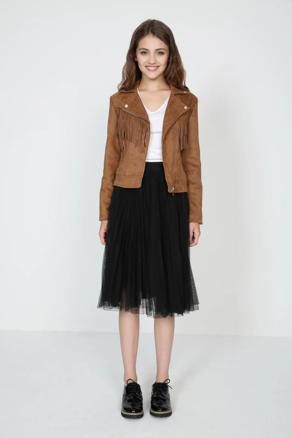 Veste en Daim à Franges