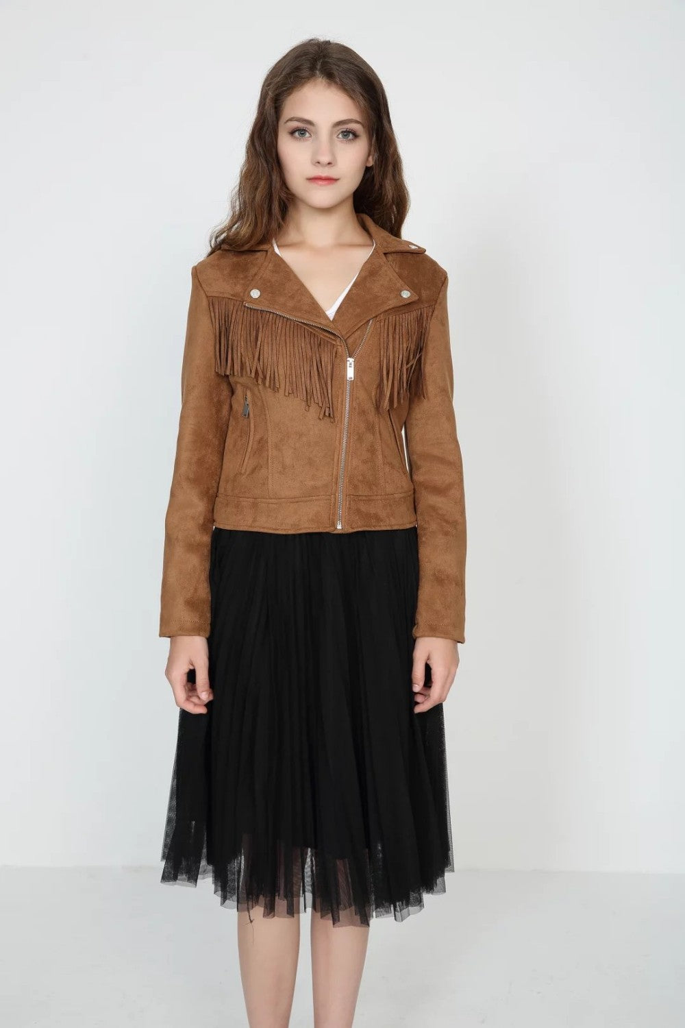 Veste en Daim à Franges