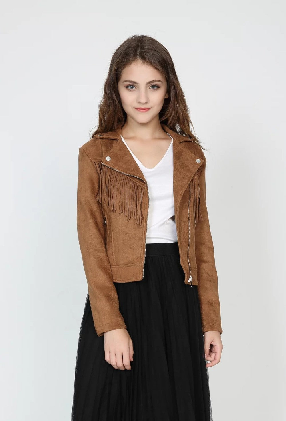 Veste en Daim à Franges