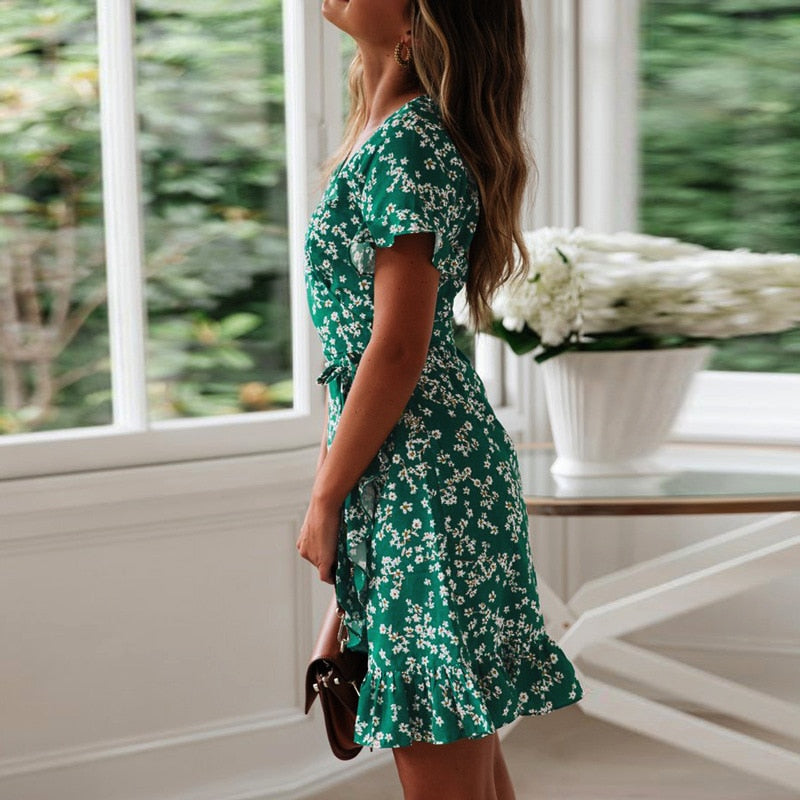 Robe Bohème Vert d'Eau