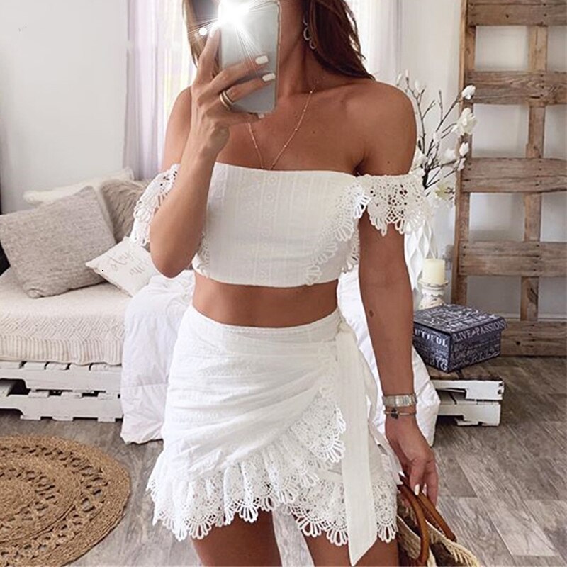 Jupe Boheme Chic Blanche