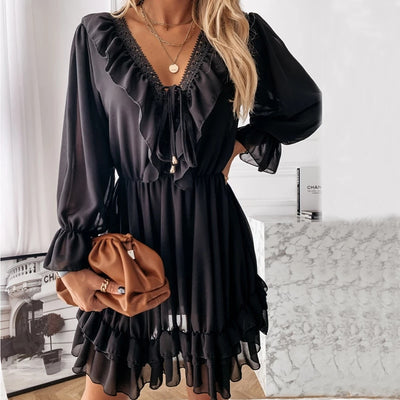 Robe courte hippie noir