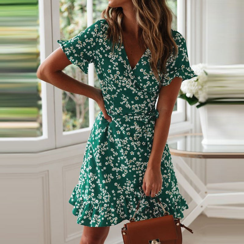 Robe Bohème Vert d'Eau