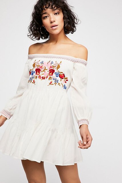Robe bohème courte hiver
