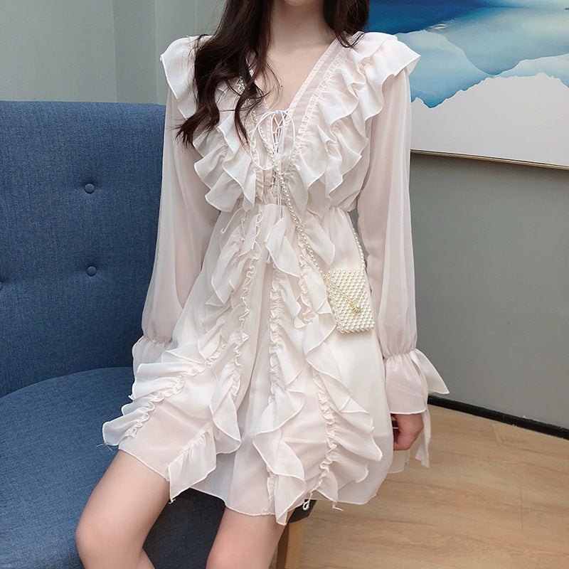 Robe bohème blanche en dentelle