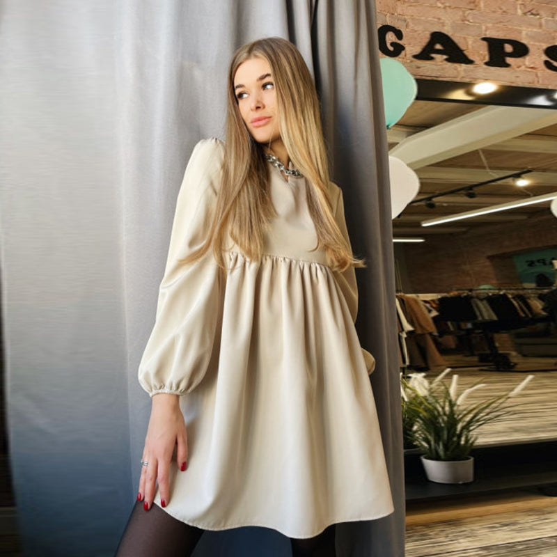 Robe boheme courte beige