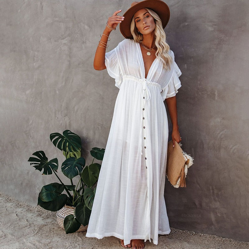 Robe bohème longue rouge