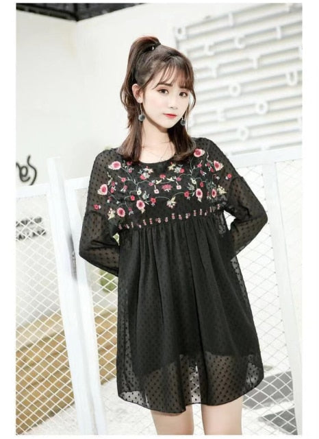 Robe boheme noire courte