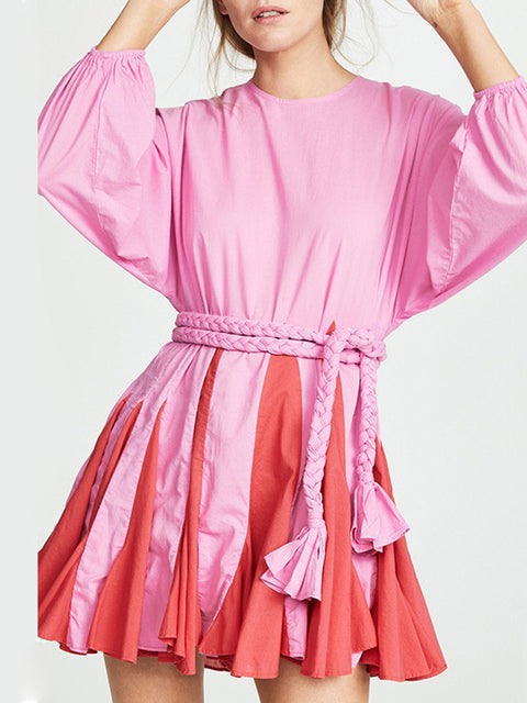 Robe Bohème Courte Rose