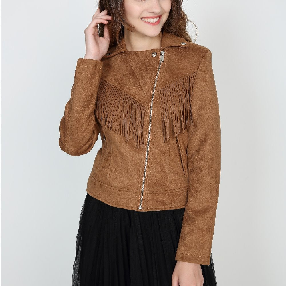 Veste en Daim à Franges