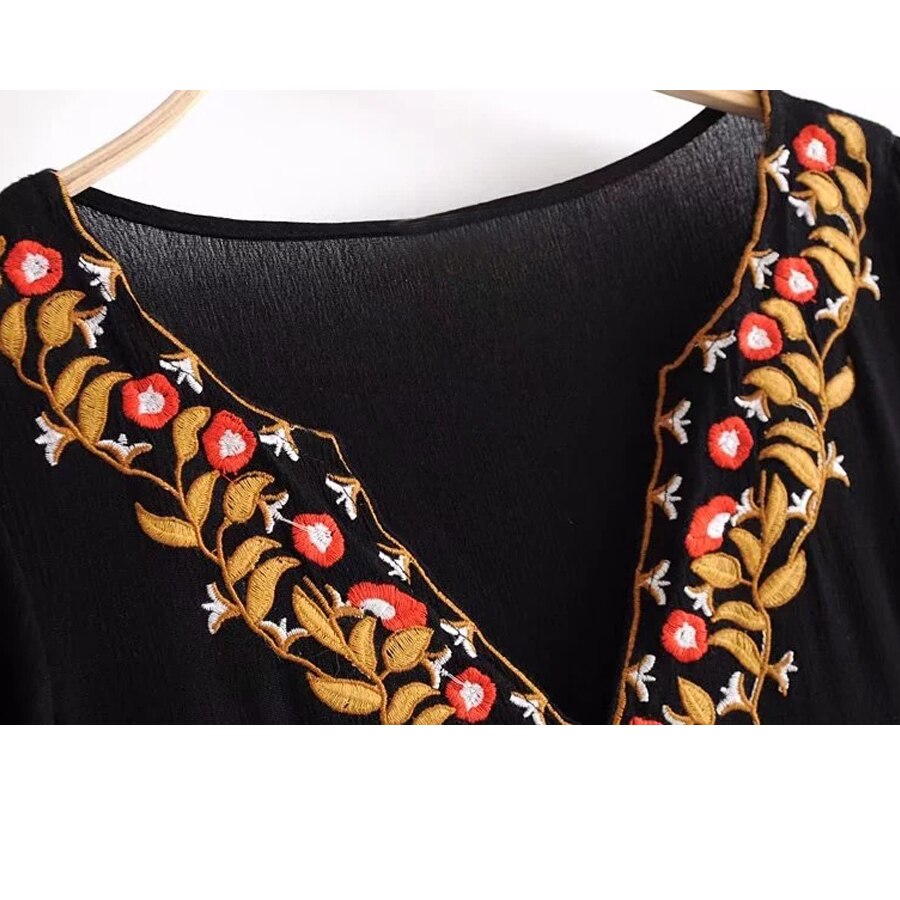 Robe Longue Bohème Dentelle Noire