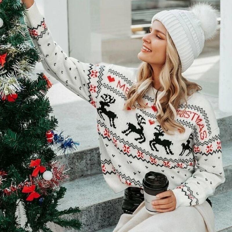 Pull de Noël Blanc