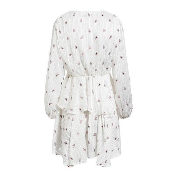 Robe Blanche Bohème Manche Longue