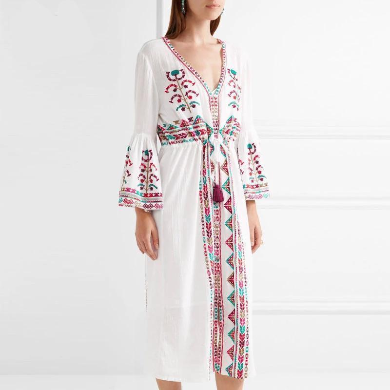 Robe Blanche Courte Hippie Chic - Blanc / S