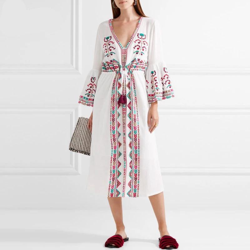 Robe Blanche Courte Hippie Chic - Blanc / S