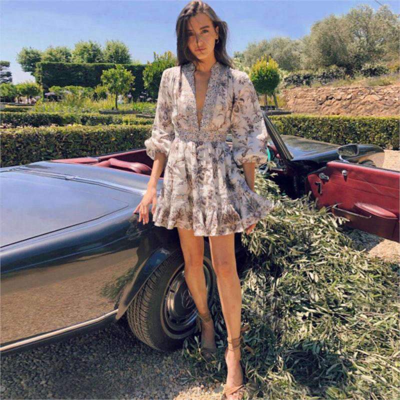 Robe Blanche Hippie Bohème - Multi / S