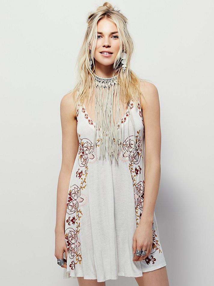 Robe blanche romantique bohème