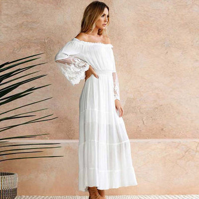 Robe Blanche Style Boheme - Blanc / S