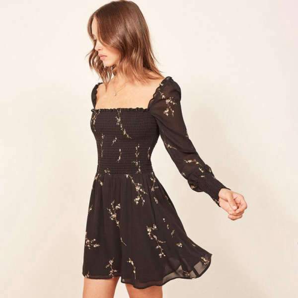 Robe Bohème Années 70 - Noir / S