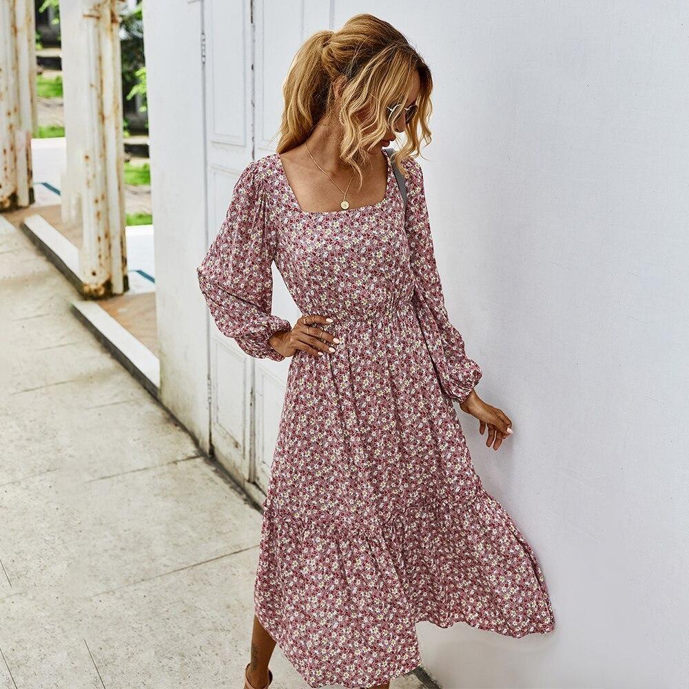Robe Bohème Automne - Rose / S