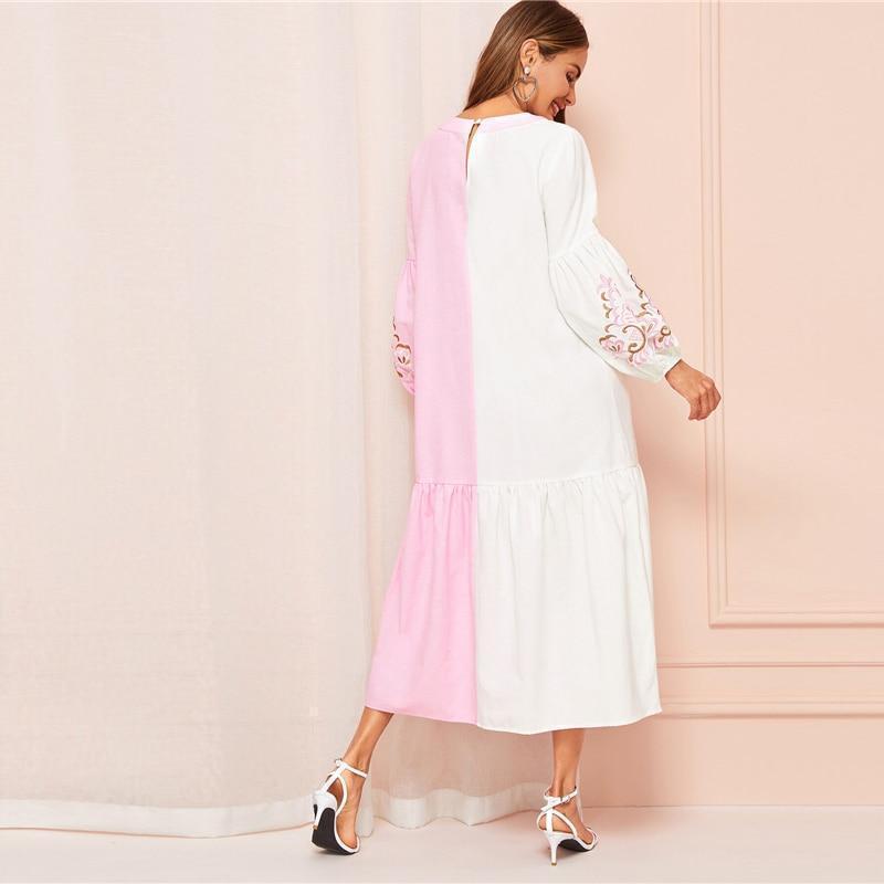 Robe Bohème Avec Manche - Multi-couleur / XS