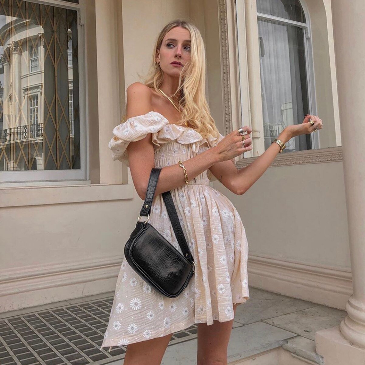 Robe bohème blanc courte - Beige / S