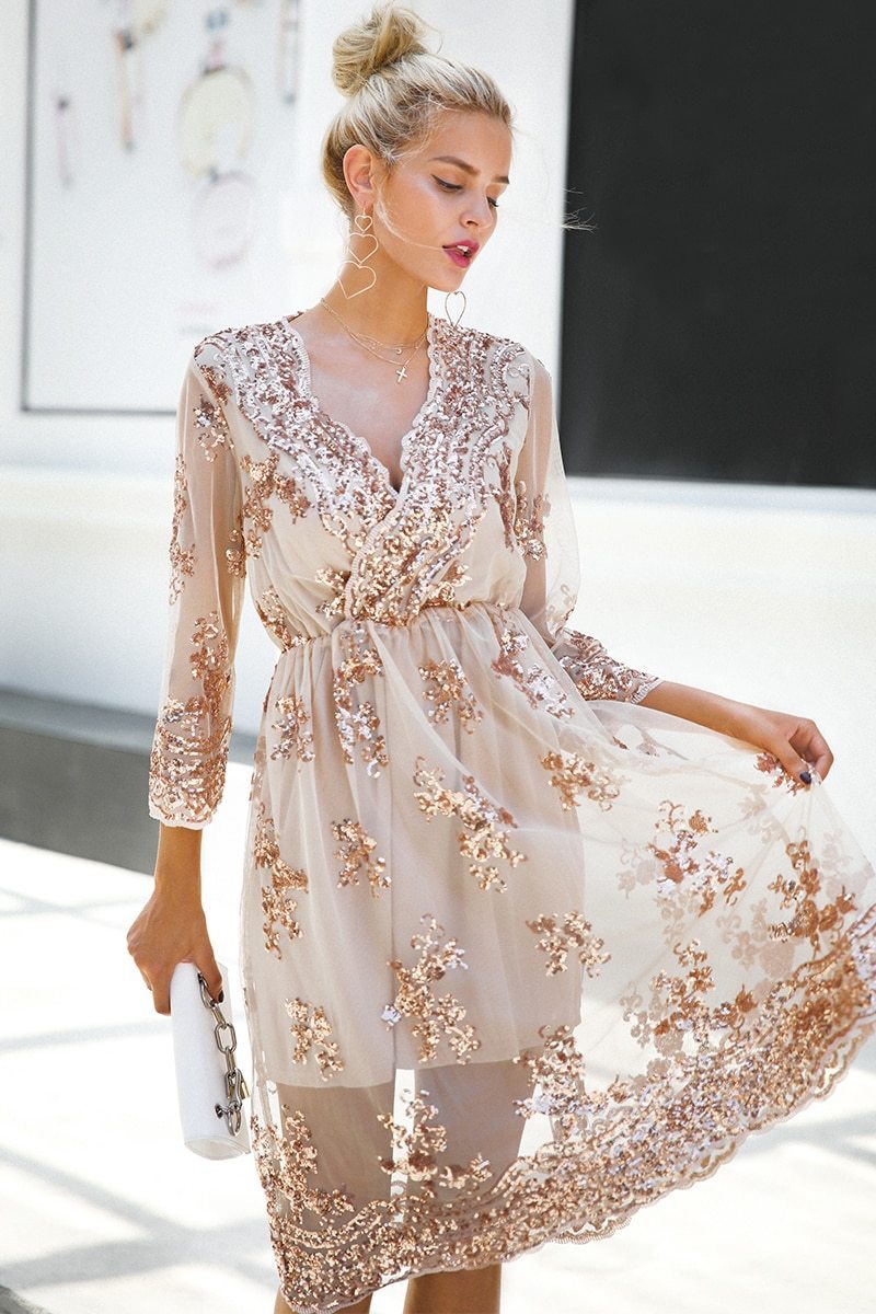 Robe Bohème Chic Beige - Beige / S