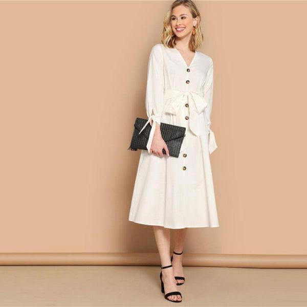 Robe Bohème Chic de Soirée - Blanc / XS