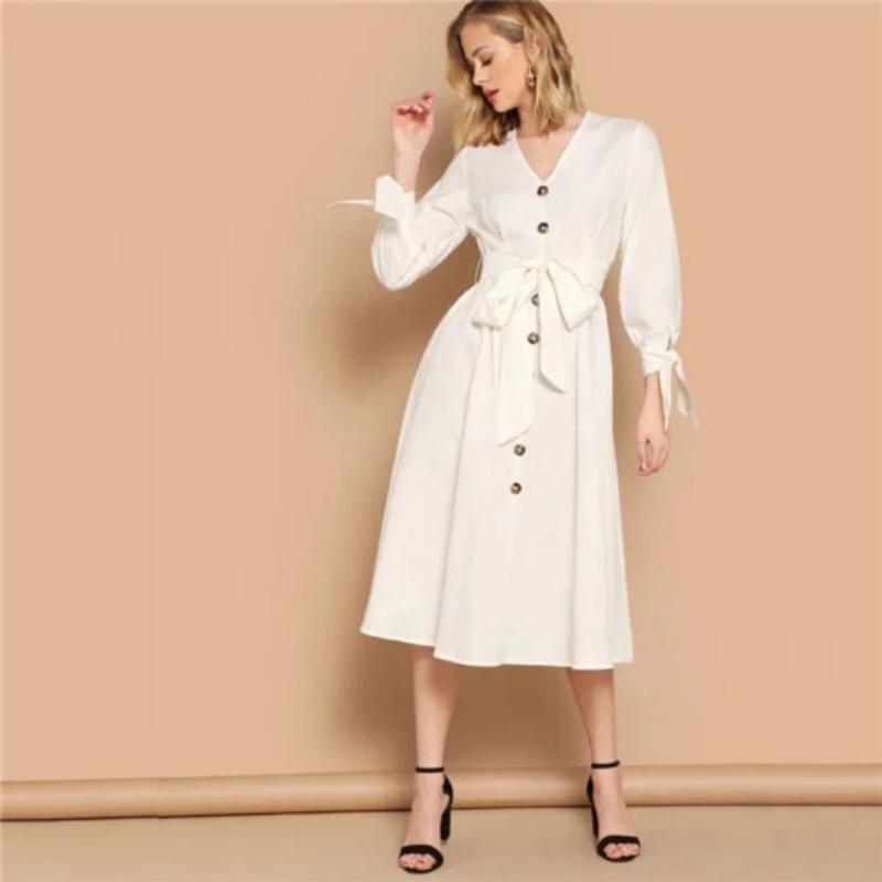 Robe Bohème Chic de Soirée - Blanc / XS
