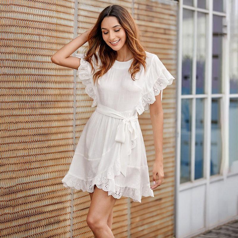 Robe Bohème Chic Fille - Blanc / S