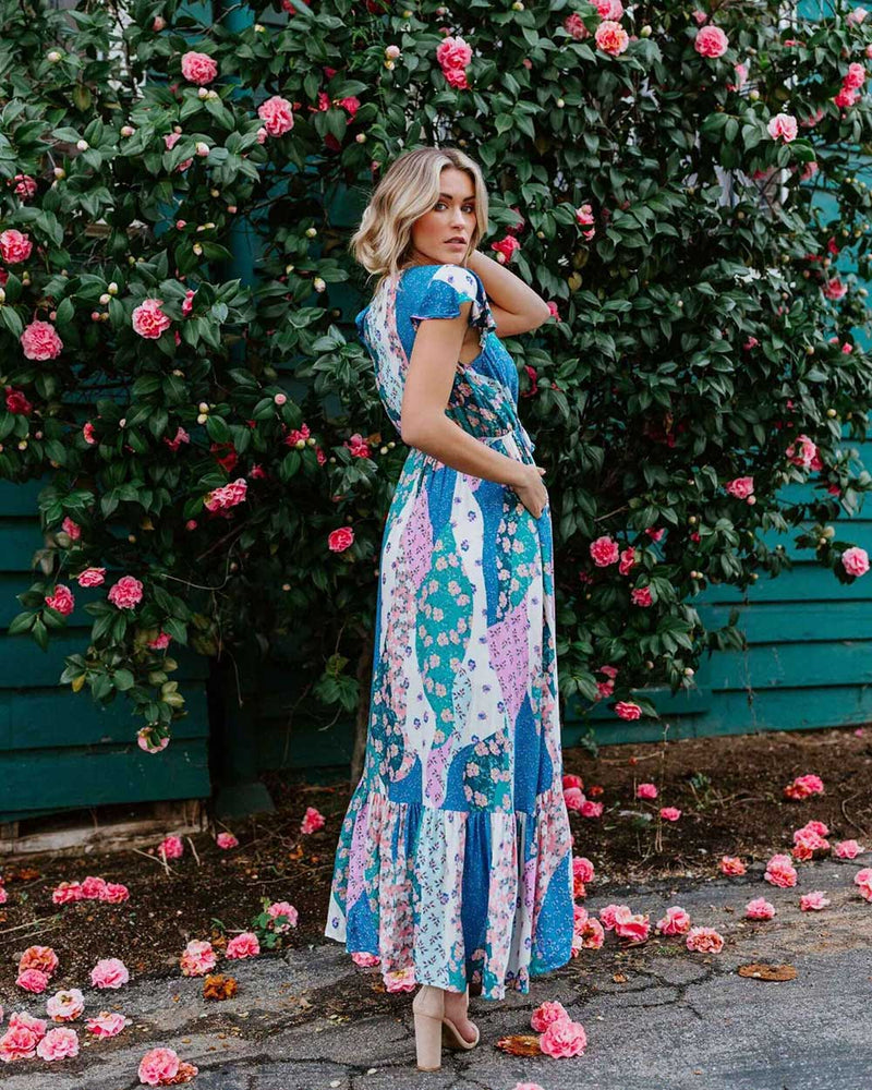 Robe Bohème Chic Longue - Bleu / XS