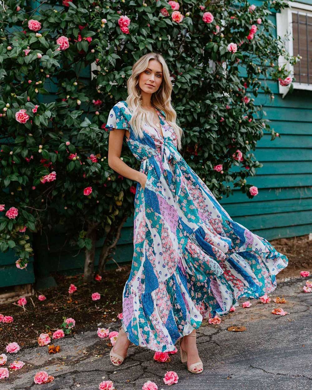 Robe Bohème Chic Longue - Bleu / XS