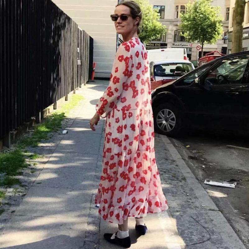 Robe Bohème Chic Saint Tropez - Rouge / S