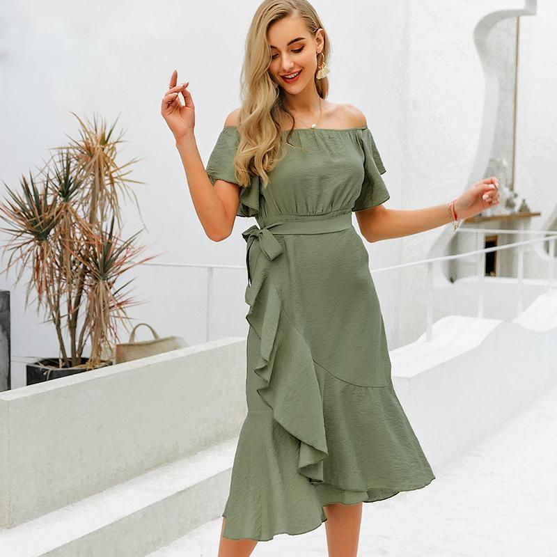 Robe Bohème Chic Verte - S