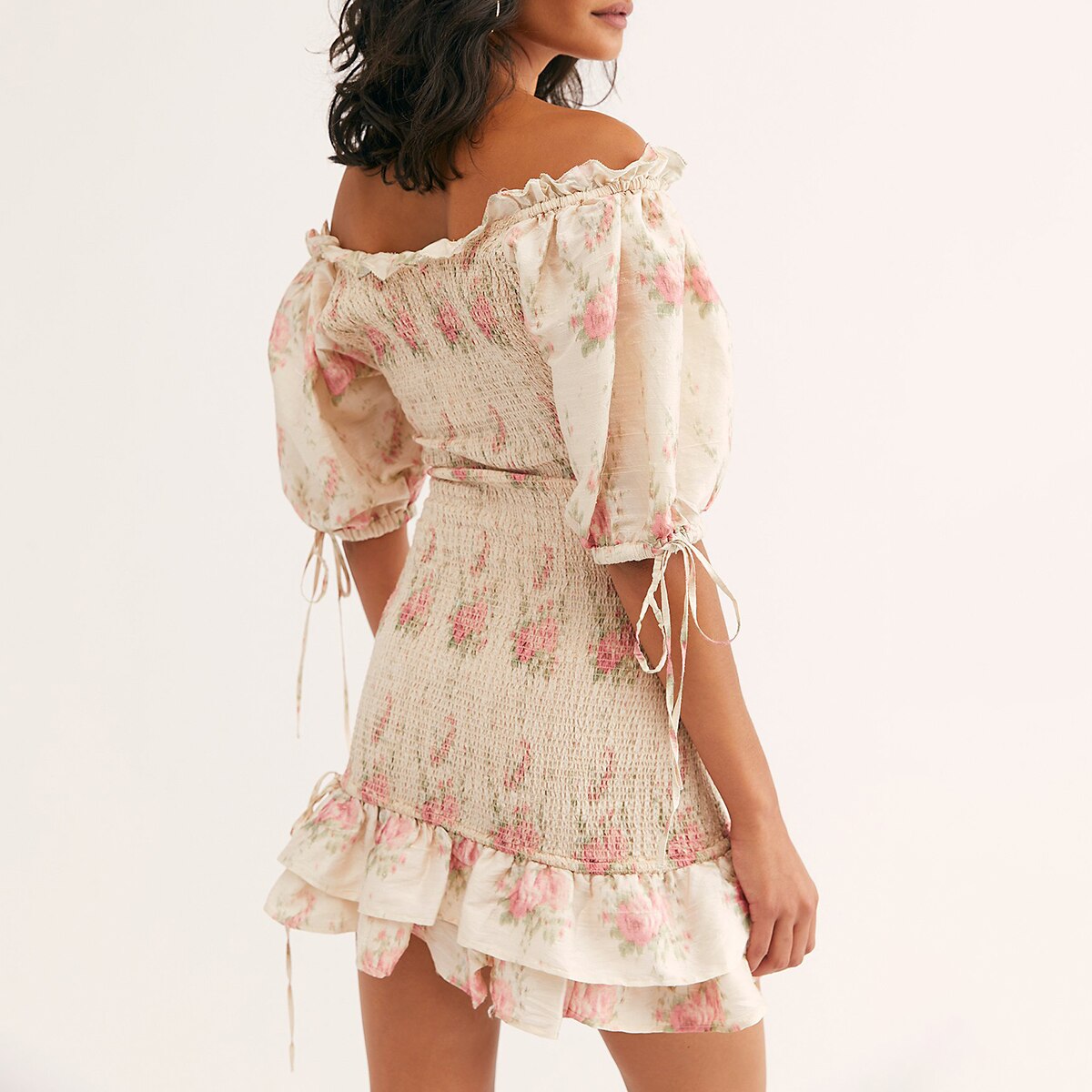 Robe bohème courte blanche