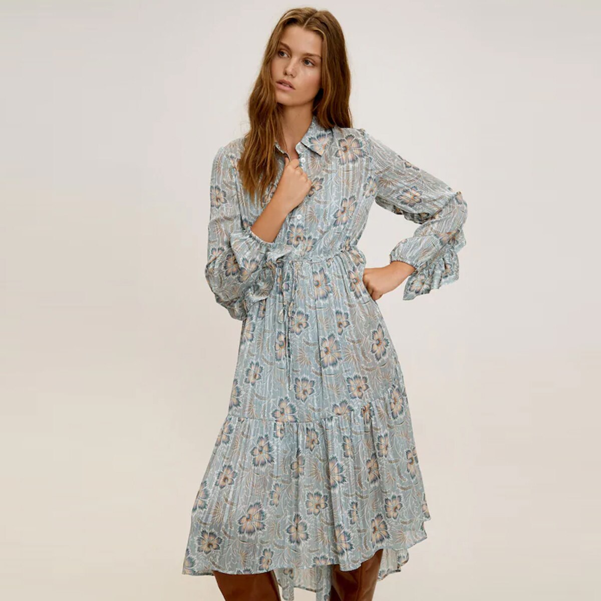 Robe bohème courte bleu
